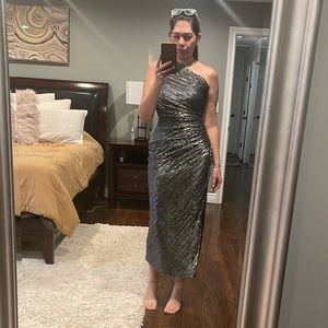 Lovely Grace metallic one shoulder dress size M NWT